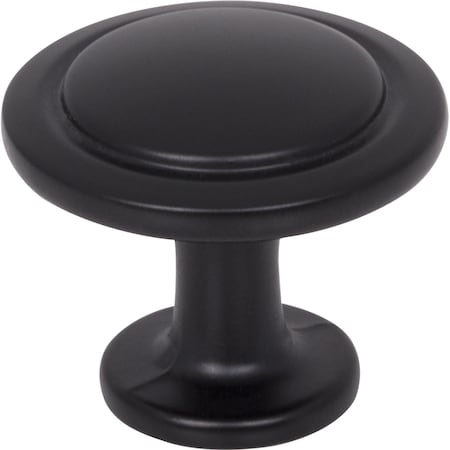 Elements 1-1/4" Diameter Matte Black Round Button Gatsby Cabinet Knob 3960-MB